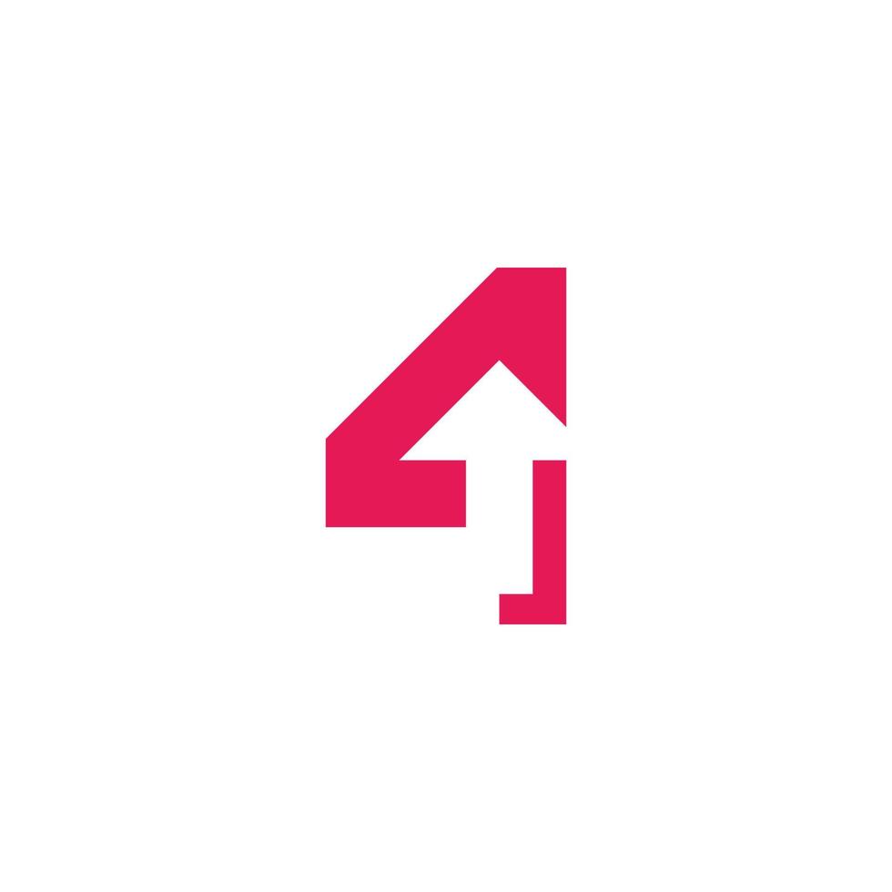 numero 4 semplice logo icona design modello elementi vettore