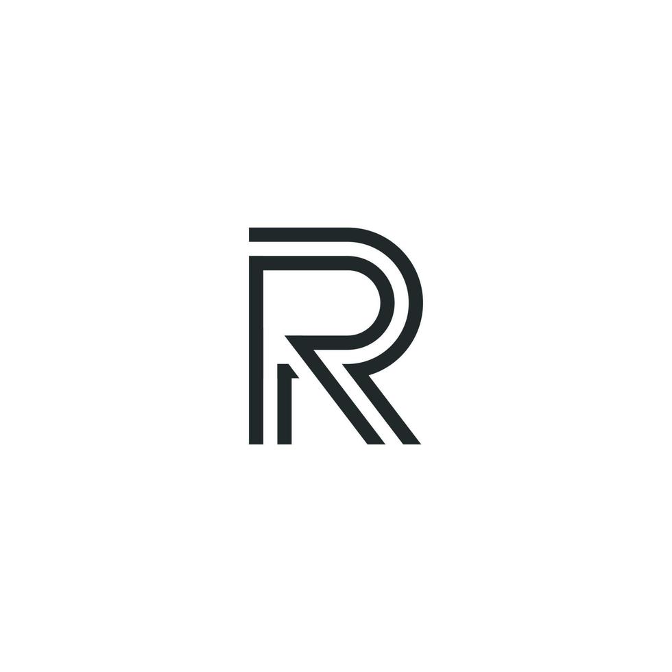 r lettera iniziali logo vettore modello