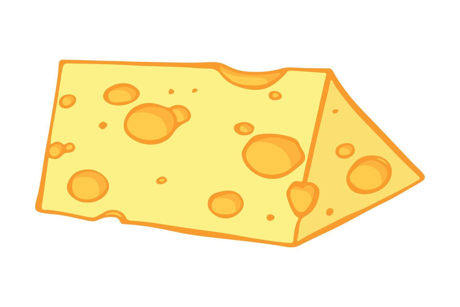 parti e fette di formaggio disegnate a mano isolate su sfondo bianco. icona di formaggio. clipart di formaggio vettoriale