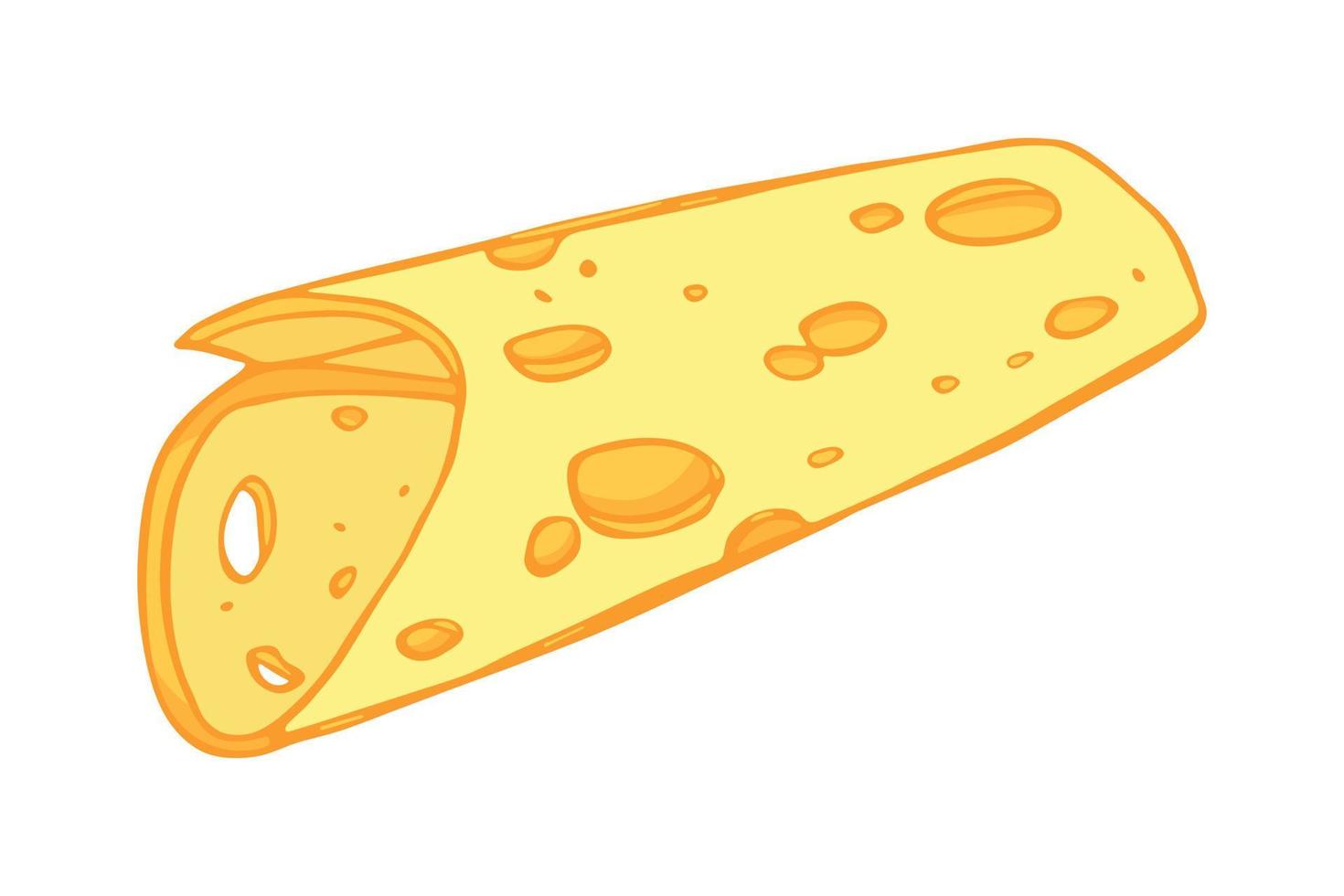 parti e fette di formaggio disegnate a mano isolate su sfondo bianco. icona di formaggio. clipart di formaggio vettoriale