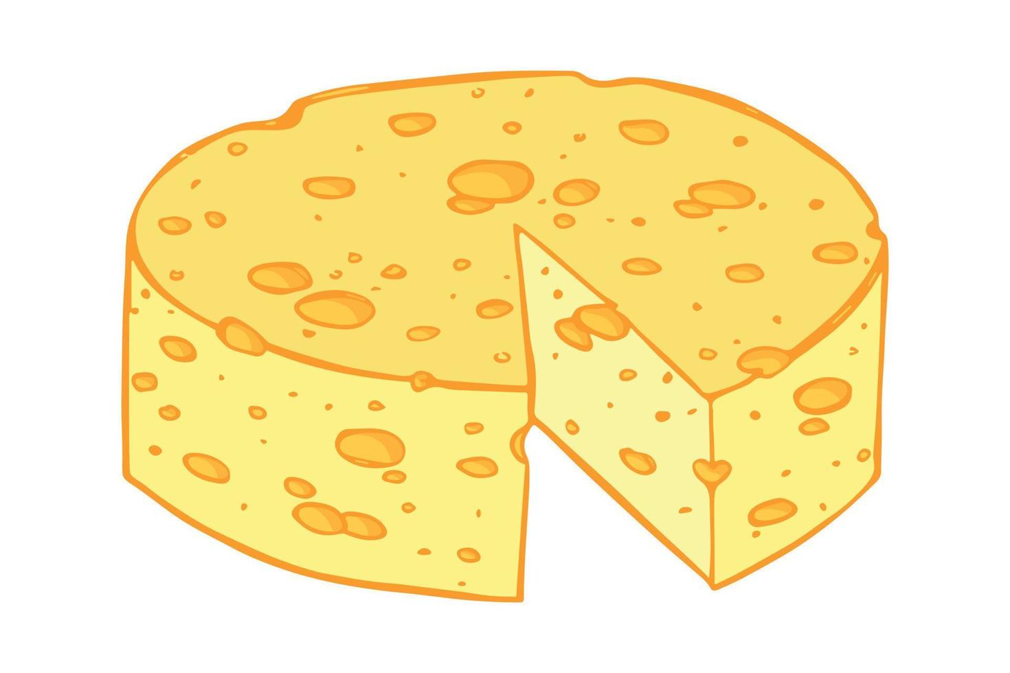 parti e fette di formaggio disegnate a mano isolate su sfondo bianco. icona di formaggio. clipart di formaggio vettoriale