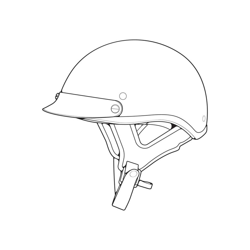 modello casco metà viso, linea arte casco vettore illustrazione, linea arte vettore, casco vettore