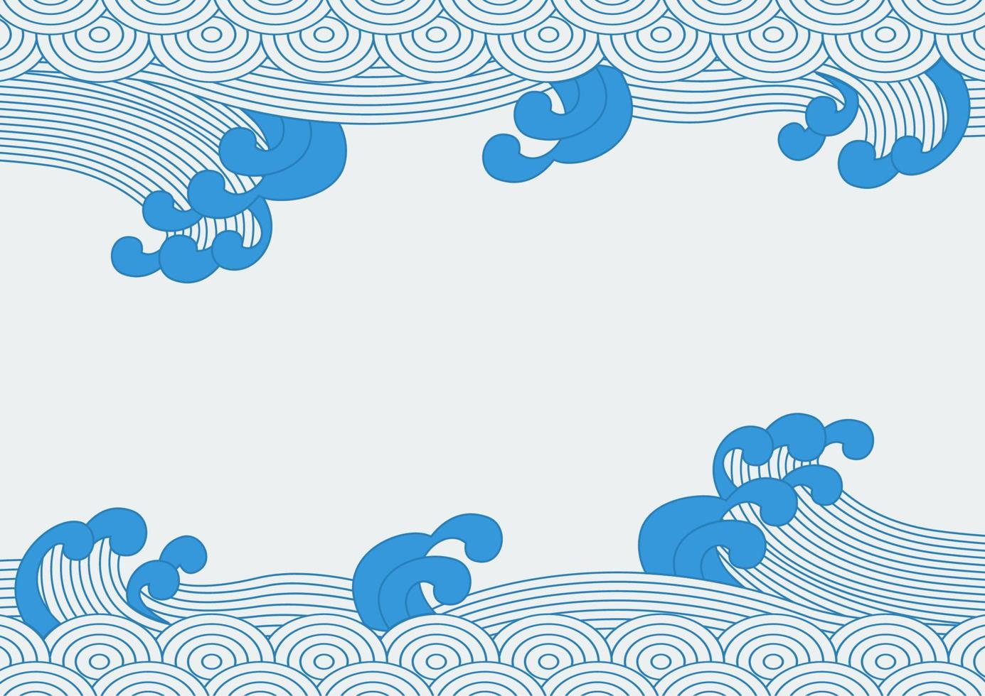 modificabile giapponese stile di acqua onde vettore illustrazione per testo sfondo di orientale cultura tradizione e storia relazionato scopi