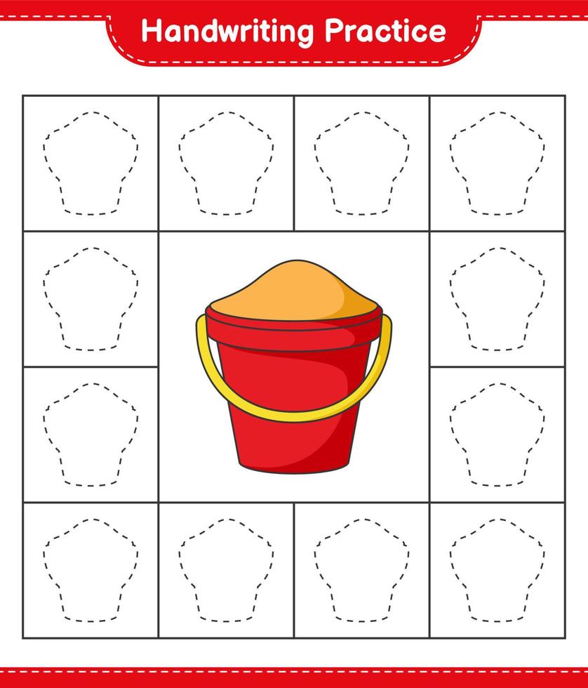 grafia la pratica. tracciato Linee di sabbia benna. educativo bambini gioco, stampabile foglio di lavoro, vettore illustrazione