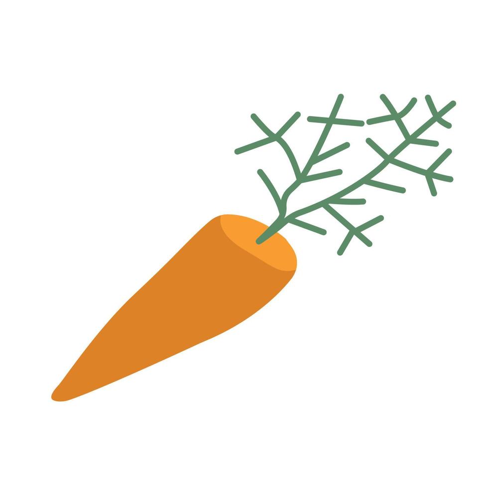 carota vettore icona nel piatto stile su bianca sfondo.