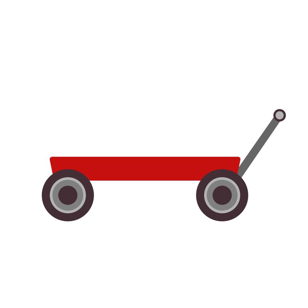 giocattolo carrello vettore illustrazione ragazzo icona isolato arte carrello ruota. infanzia carta design carro mezzi di trasporto traino cartello. bambino poco scatola adorabile clipart. cartone animato maniglia veicoli rosso gioco amico