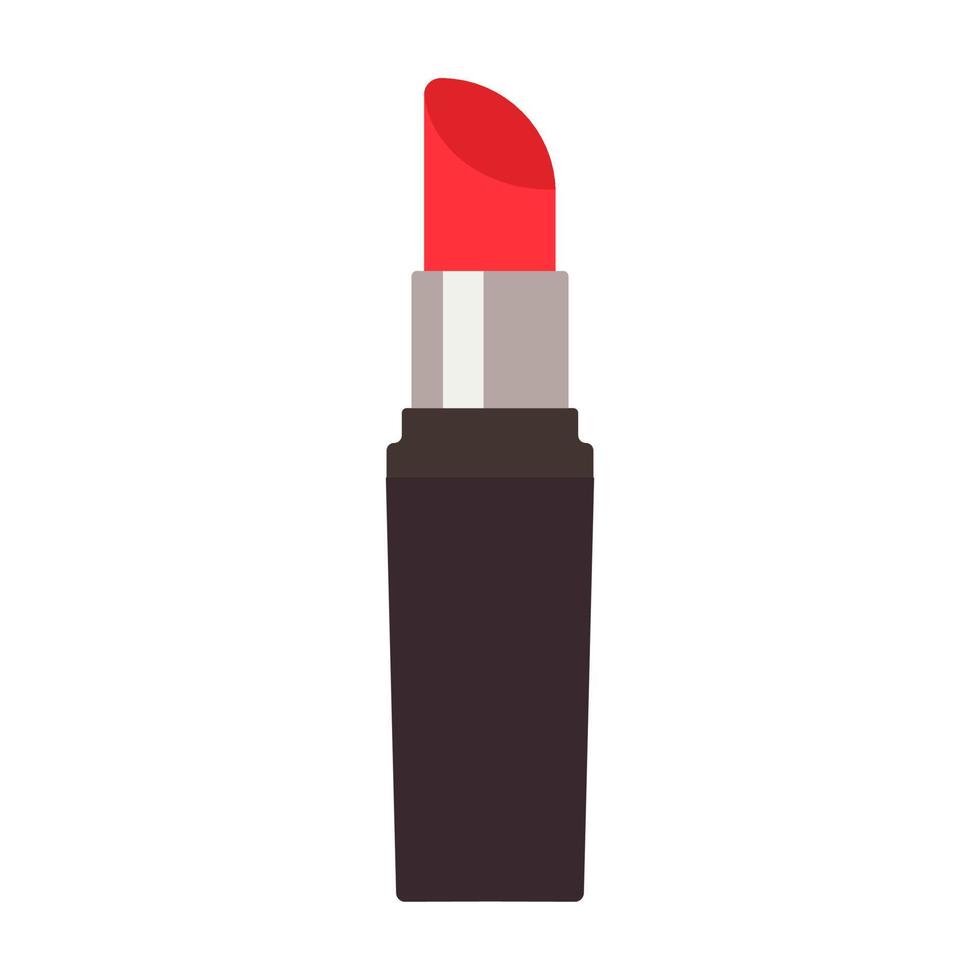 rossetto vettore piatto icona bellezza rosso cosmetico. trucco femmina gloria sexy simbolo. lusso spazzola bocca tubo accessorio