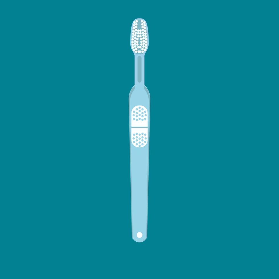 spazzolino piatto superiore Visualizza vettore icona attrezzatura. protezione medico plastica dentale simbolo trattamento strumento