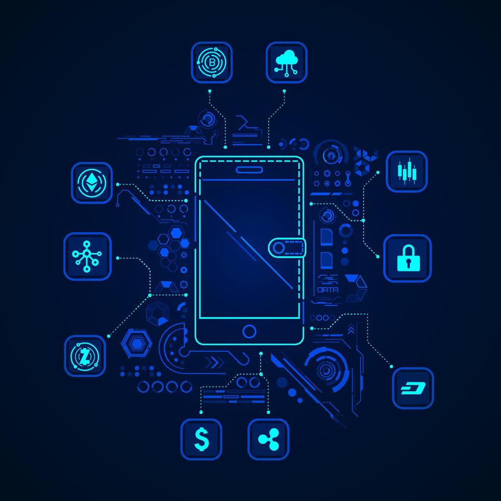 digitale portafoglio interfaccia vettore