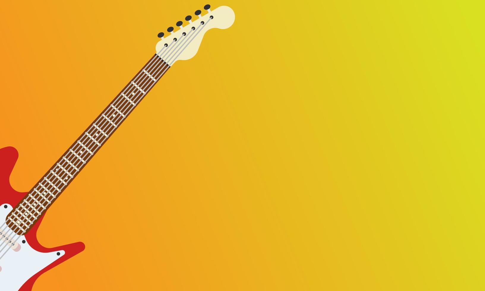 chitarra elettrico rosso vettore roccia musica illustrazione. strumento musicale bianca isolato sfondo. suono corda design oggetto attrezzatura basso