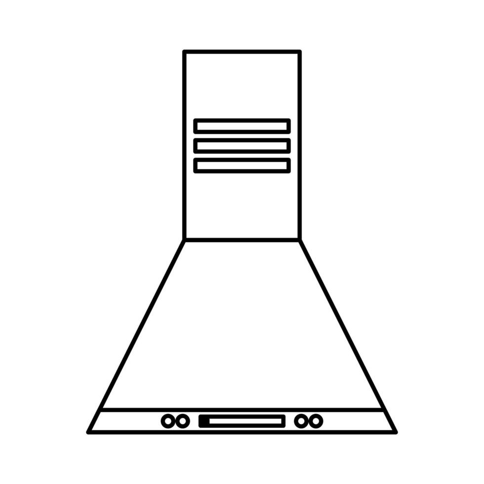 cucina cappuccio apparecchio schema vettore illustrazione design interno. casa attrezzatura linea magro per forno fornello isolato bianca indietro.