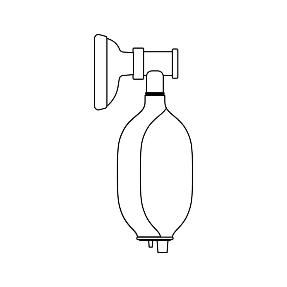 ambulanza maschera professionale salutare medico attrezzatura linea. anestesia terapia respiratorio salvare schema vettore