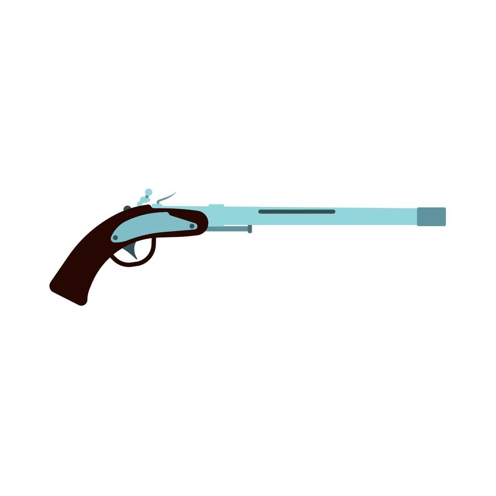 pistola pistola arma vettore illustrazione isolato. arma rivoltella Pericolo simbolo cartone animato arte. vecchio grilletto assalto attrezzatura gioco puledro lato