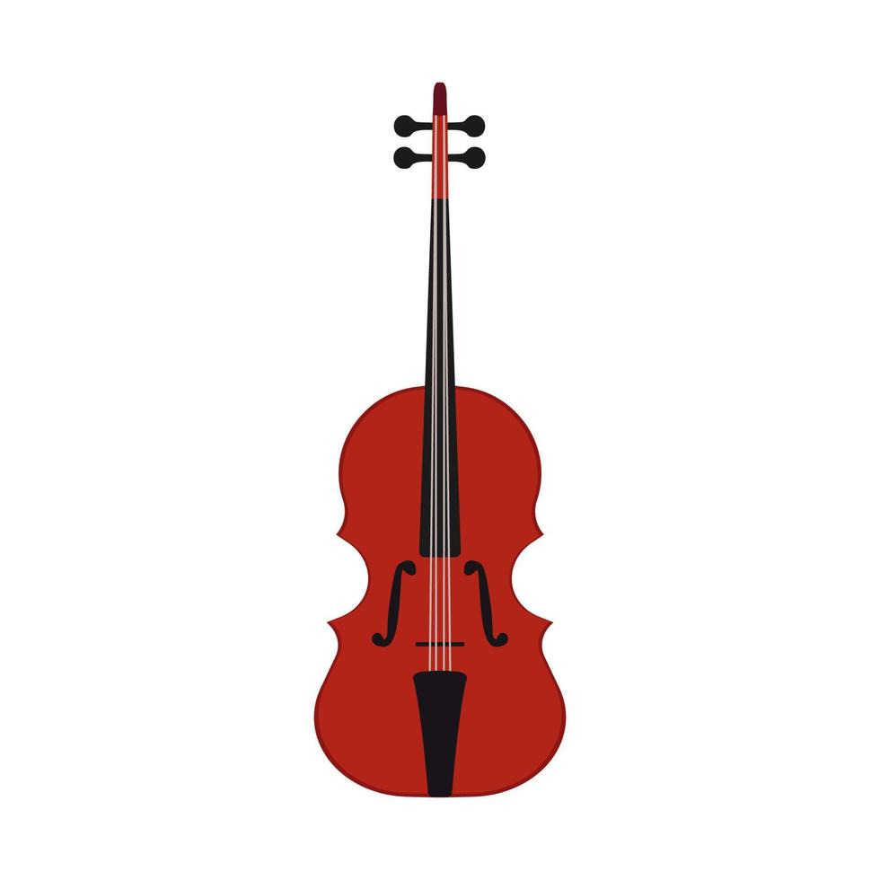 musica violino vettore illustrazione strumento con corda. musicale classico violino orchestra icona isolato bianca. classico viola arco acustico. Marrone violino silhouette a corda di legno attrezzatura Immagine