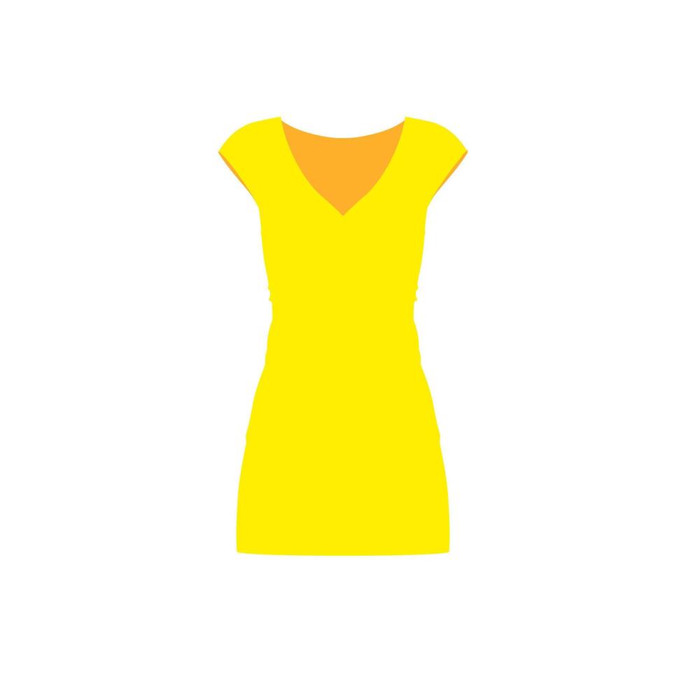 vestito giallo donna moda persona eleganza modello vettore icona. alla moda casuale elegante signora corpo cartello