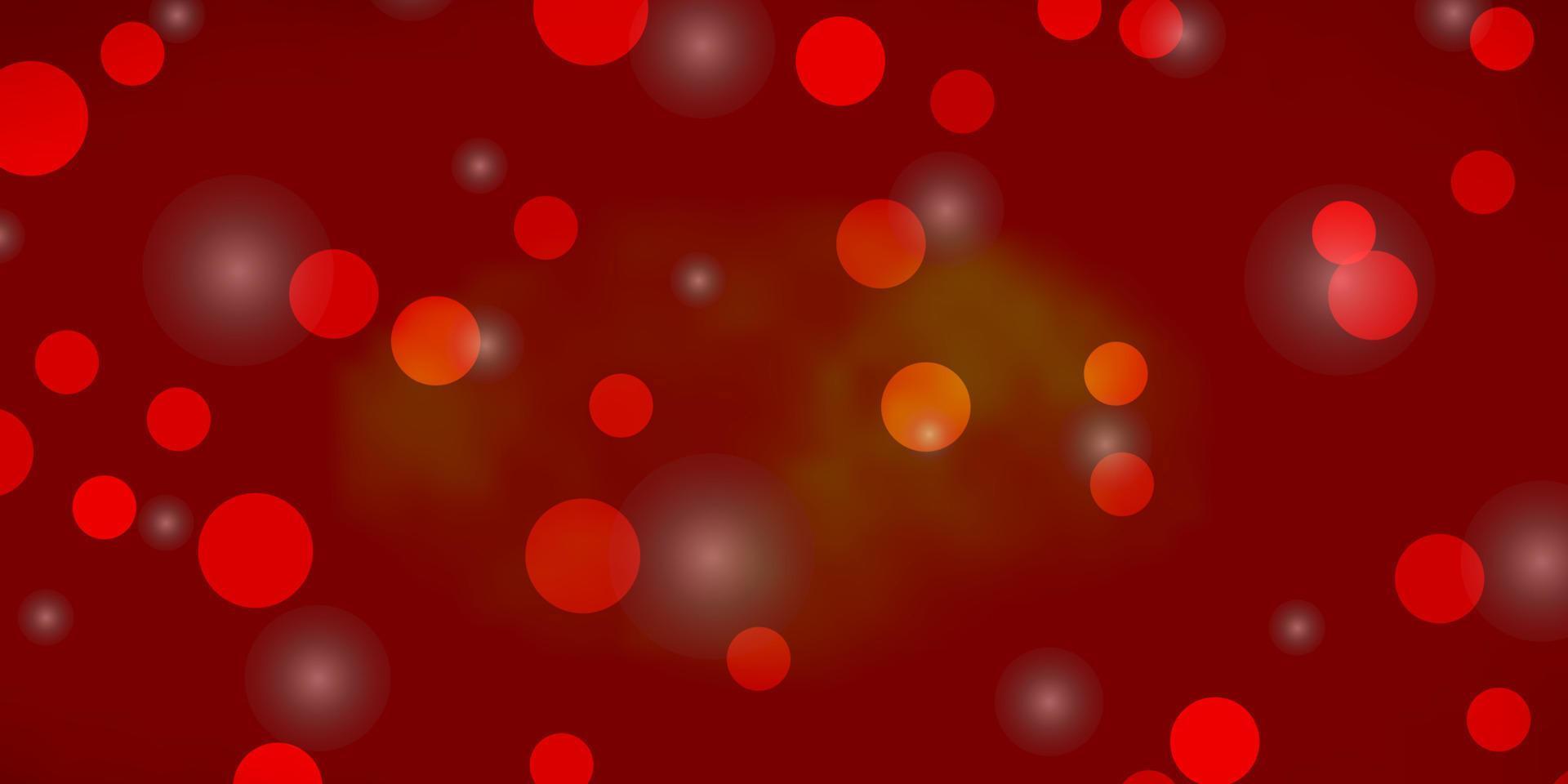modello vettoriale arancione scuro con cerchi, stelle.