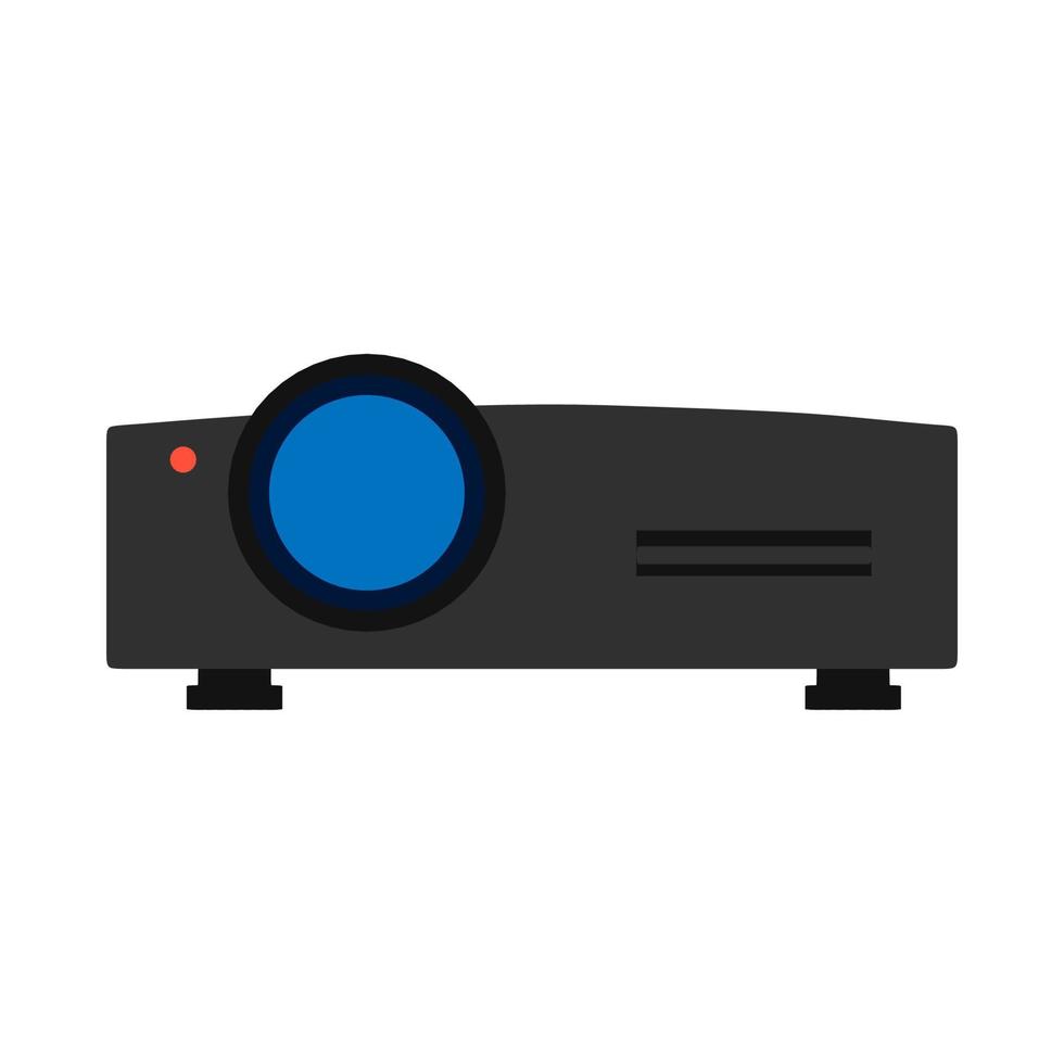video proiettore digitale conferenza tecnologia intrattenimento. piatto vettore icona
