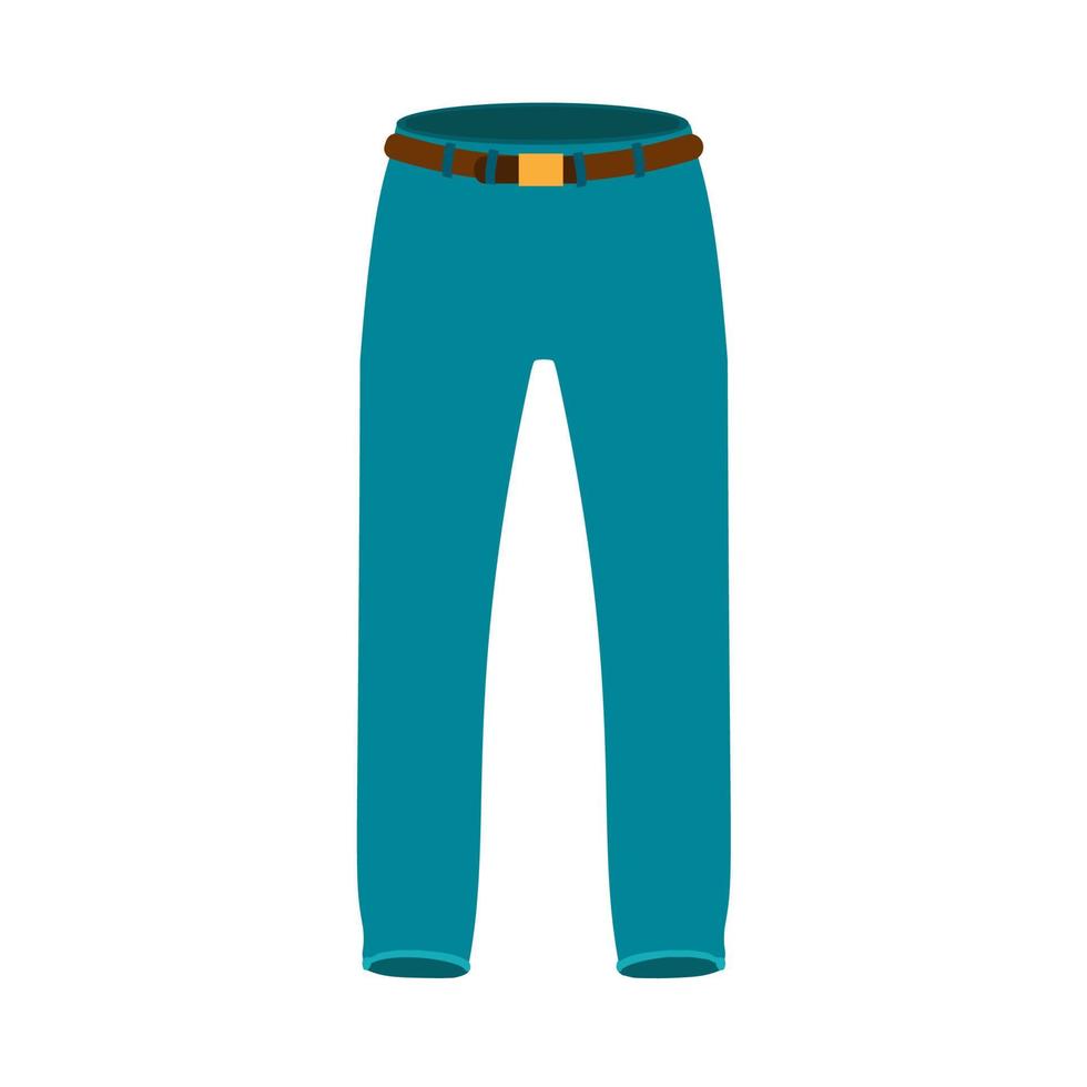 jeans blu davanti Visualizza vettore icona capi di abbigliamento cotone Materiale cucire. indumento indaco colore vestito denim uomo