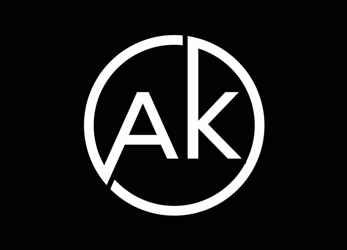 ak iniziale lettere logo design vettore