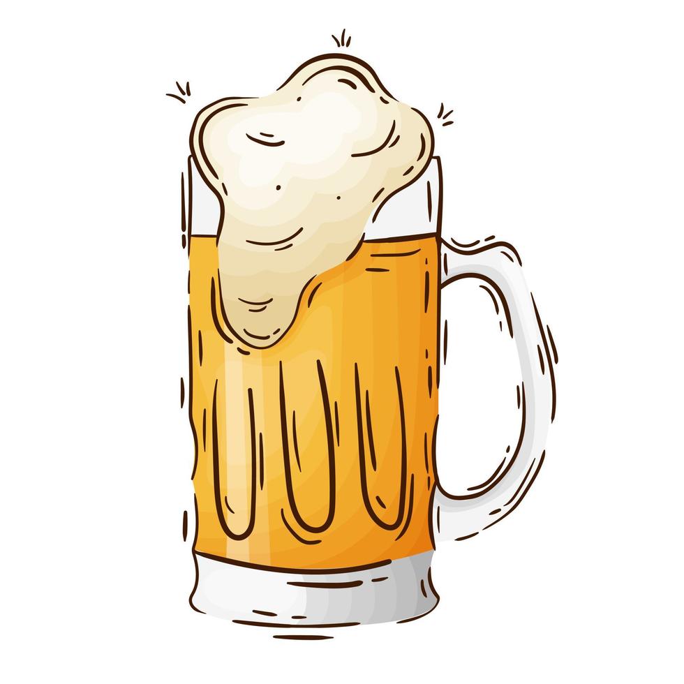 vettore mano disegnato birra, vettore illustrazione isolato su bianca sfondo