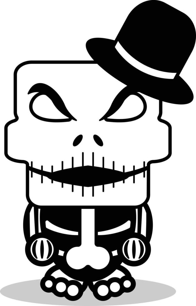 carino skellington osso portafortuna personaggio cartone animato vettore illustrazione