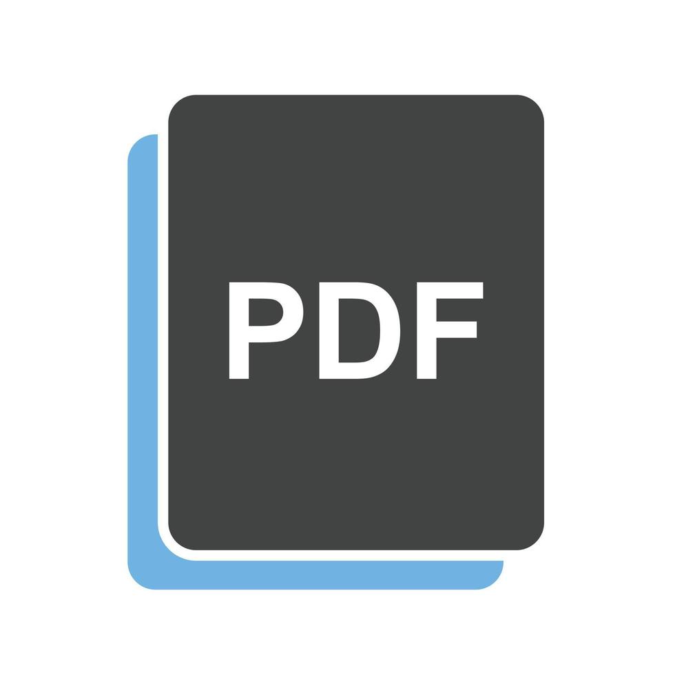 immagine come PDF glifo blu e nero icona vettore