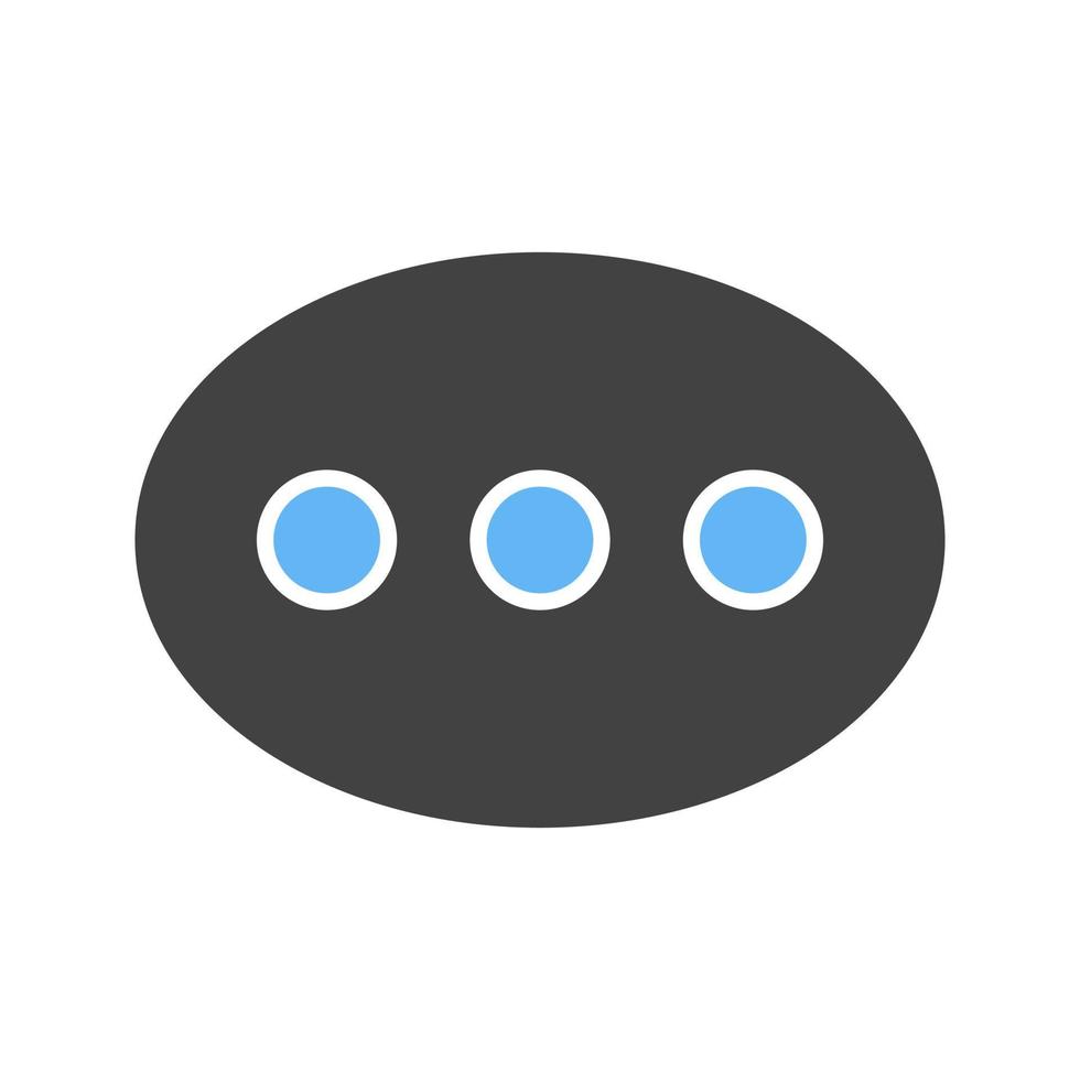 singolo Chiacchierare bolla glifo blu e nero icona vettore
