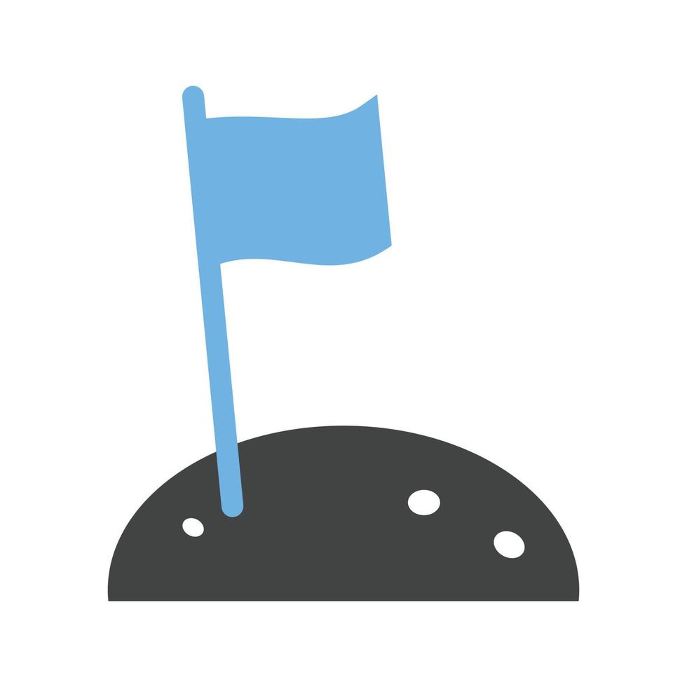 bandiera su Luna glifo blu e nero icona vettore