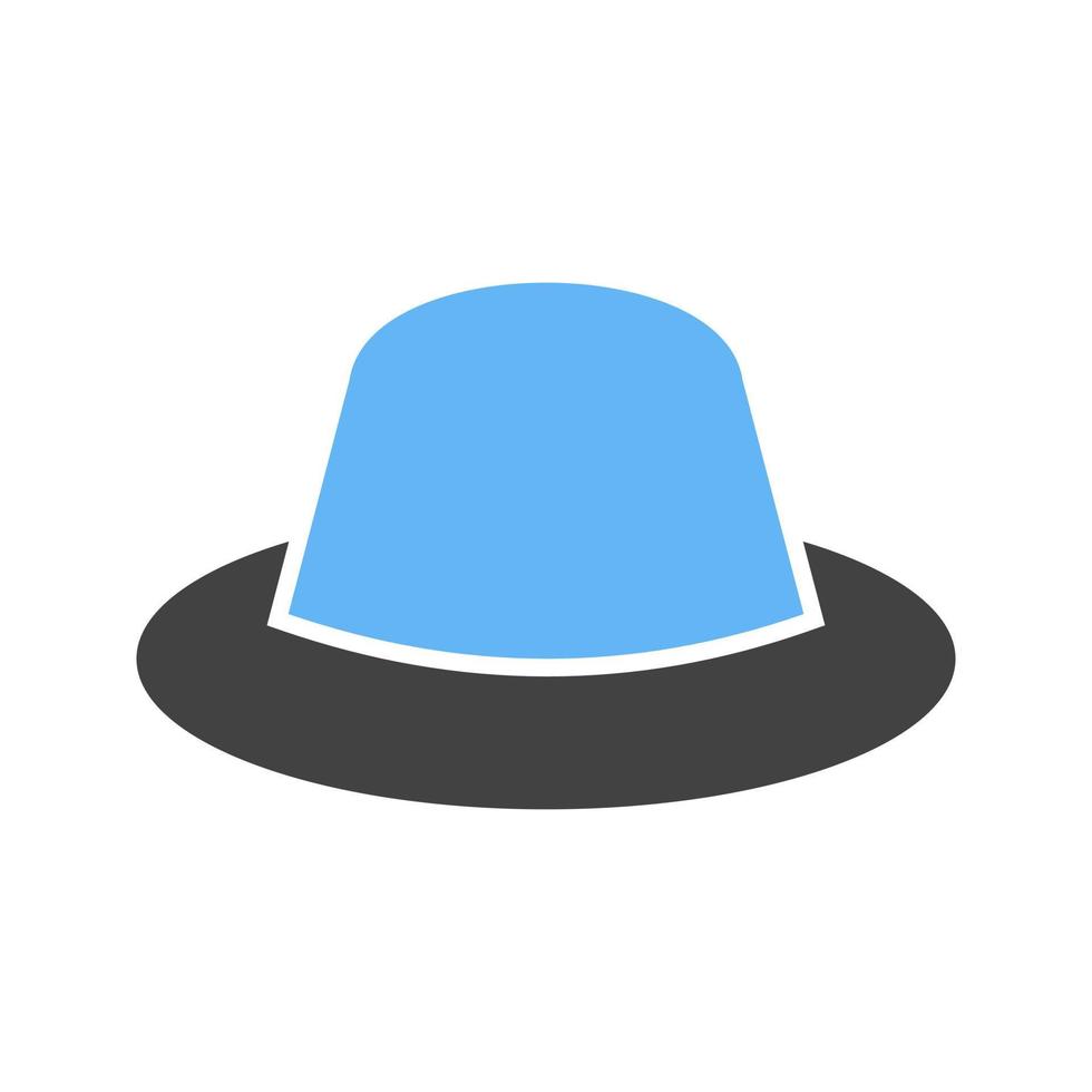 cappello glifo blu e nero icona vettore