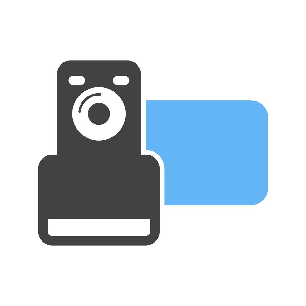 video telecamera glifo blu e nero icona vettore