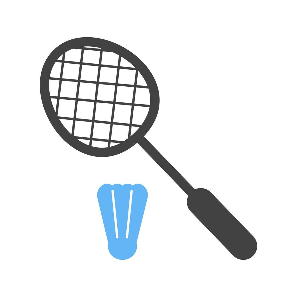 badminton glifo blu e nero icona vettore