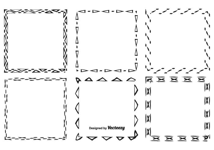 Set di cornici stile disegnato a mano vettore