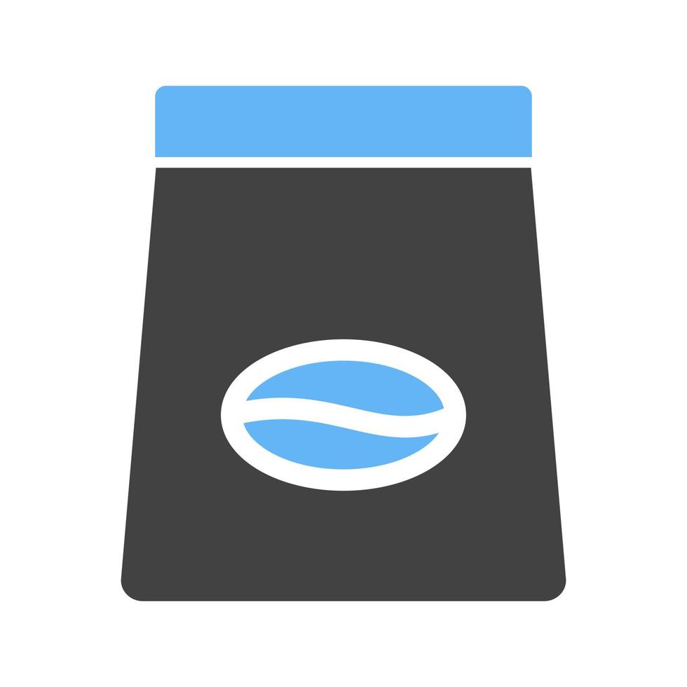caffè Borsa glifo blu e nero icona vettore