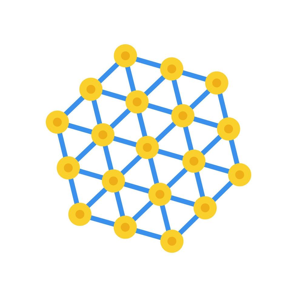 atomo griglia vettore icona astratto tecnologia connessione struttura. scienza Rete linea punto chimica cellula elemento.