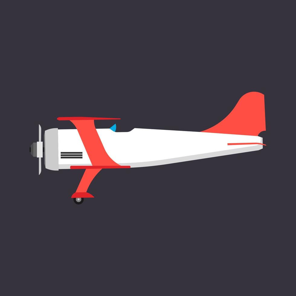 biplano rosso lato Visualizza vettore icona trasporto. motore ala veicolo avventura aereo concetto. vanto illustrazione