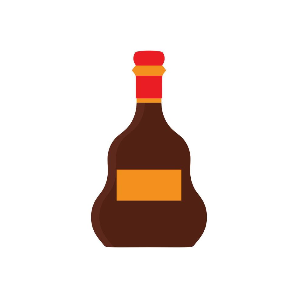 Cognac bottiglia ristorante festa cartello vettore icona. lusso pub alcolizzato bicchiere Prodotto pub bevanda