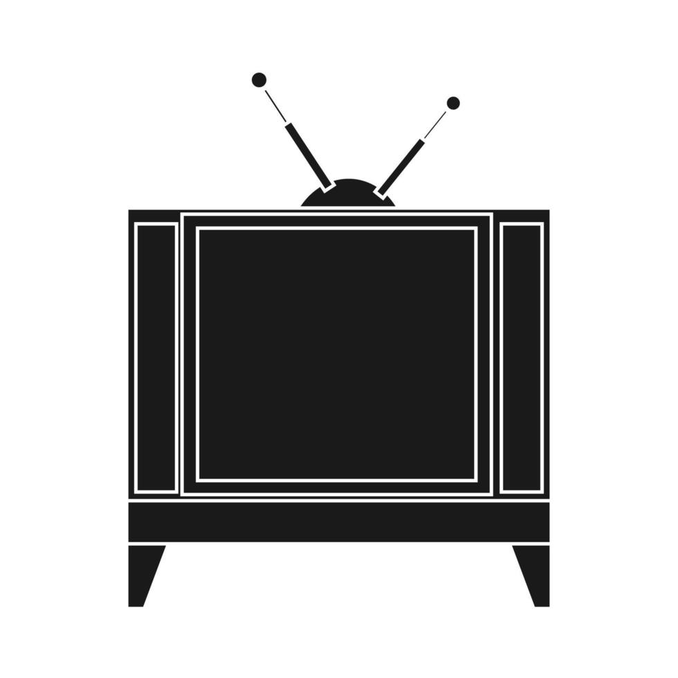 tv tecnologia schermo televisione vettore illustrazione icona solido nero. Schermo elettronico design isolato bianca attrezzatura