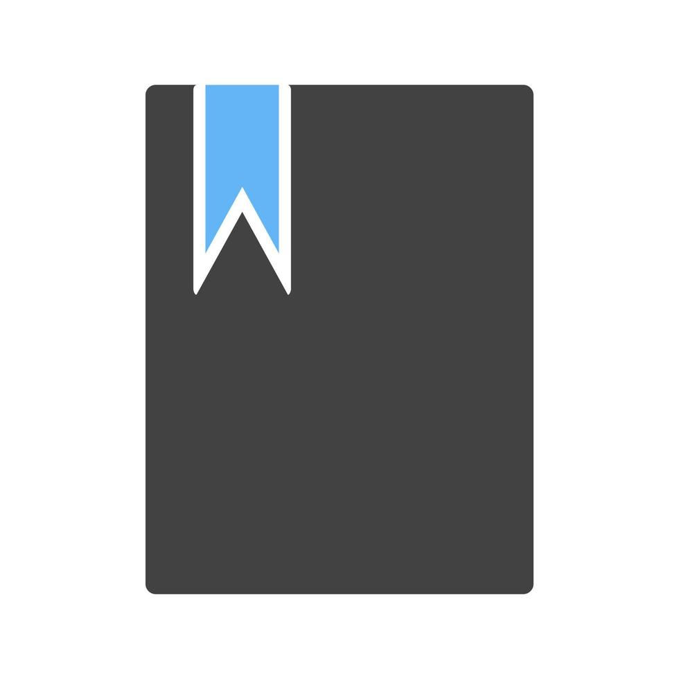 segnalibro documento glifo blu e nero icona vettore