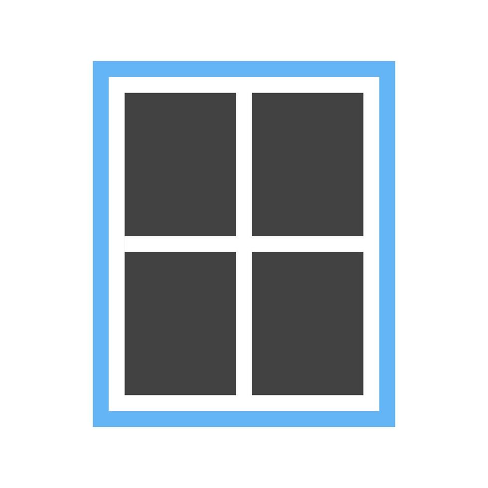 finestra glifo blu e nero icona vettore