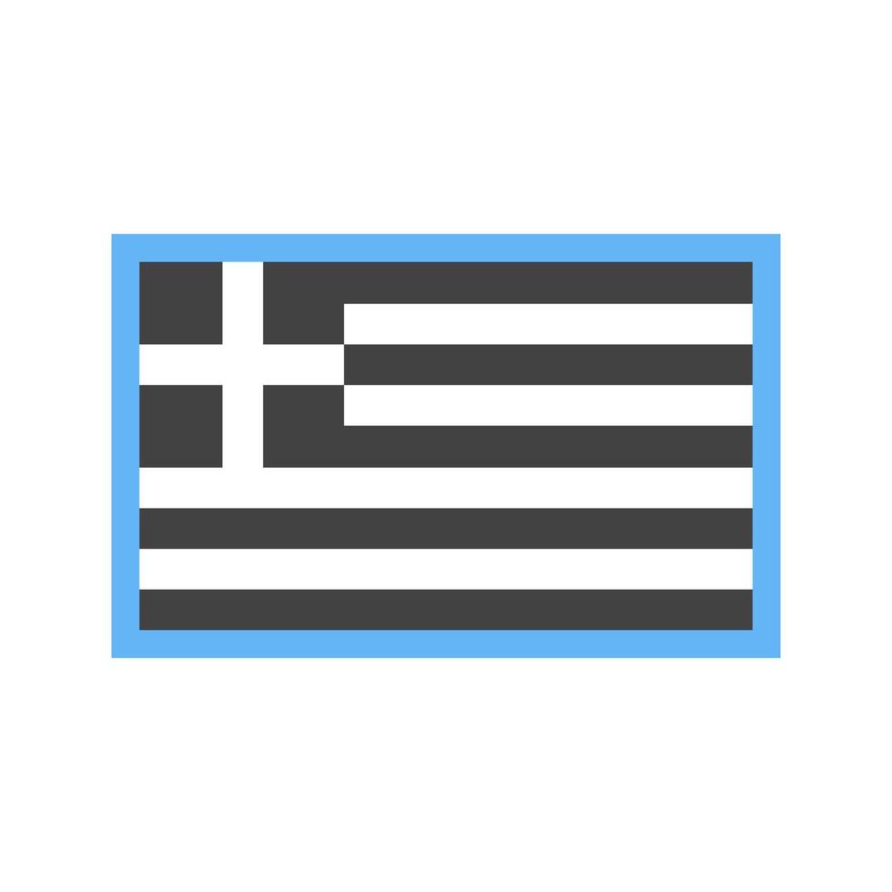 Grecia glifo blu e nero icona vettore
