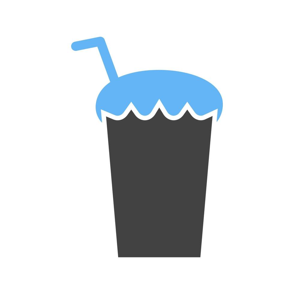 cioccolato shake glifo blu e nero icona vettore