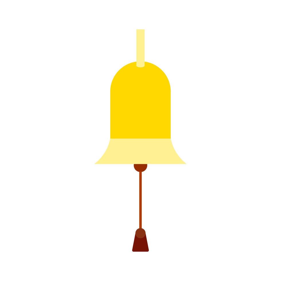 campana decorazione celebrazione d'oro oggetto vettore icona. elemento tradizionale cartello festivo retrò isolato bianca