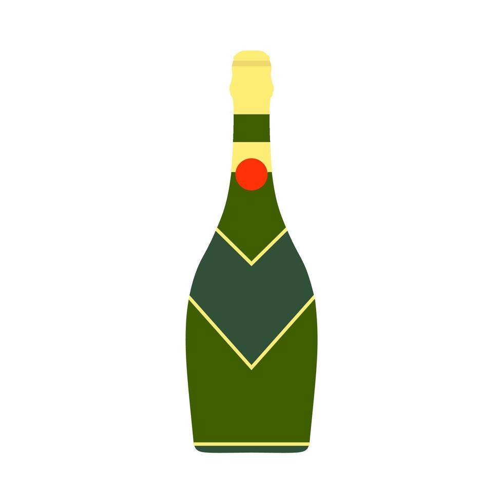 Champagne bottiglia verde festivo bevanda decorazione simbolo vettore icona. liquido anniversario saluto bicchiere bevanda