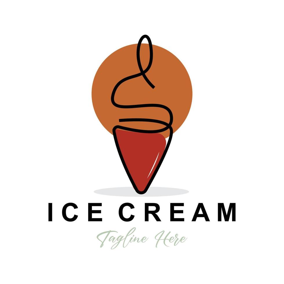 ghiaccio crema logo disegno, fresco dolce morbido freddo cibo illustrazione, figli di preferito vettore, Prodotto marca vettore