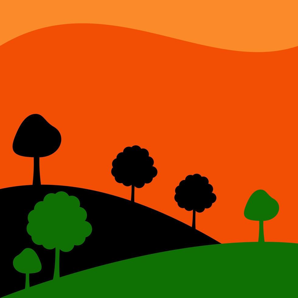 vettore illustrazione di natura sfondo con impianti, collina e cielo. bene per nulla relazionato per natura, ambiente, terra giorno, verdura