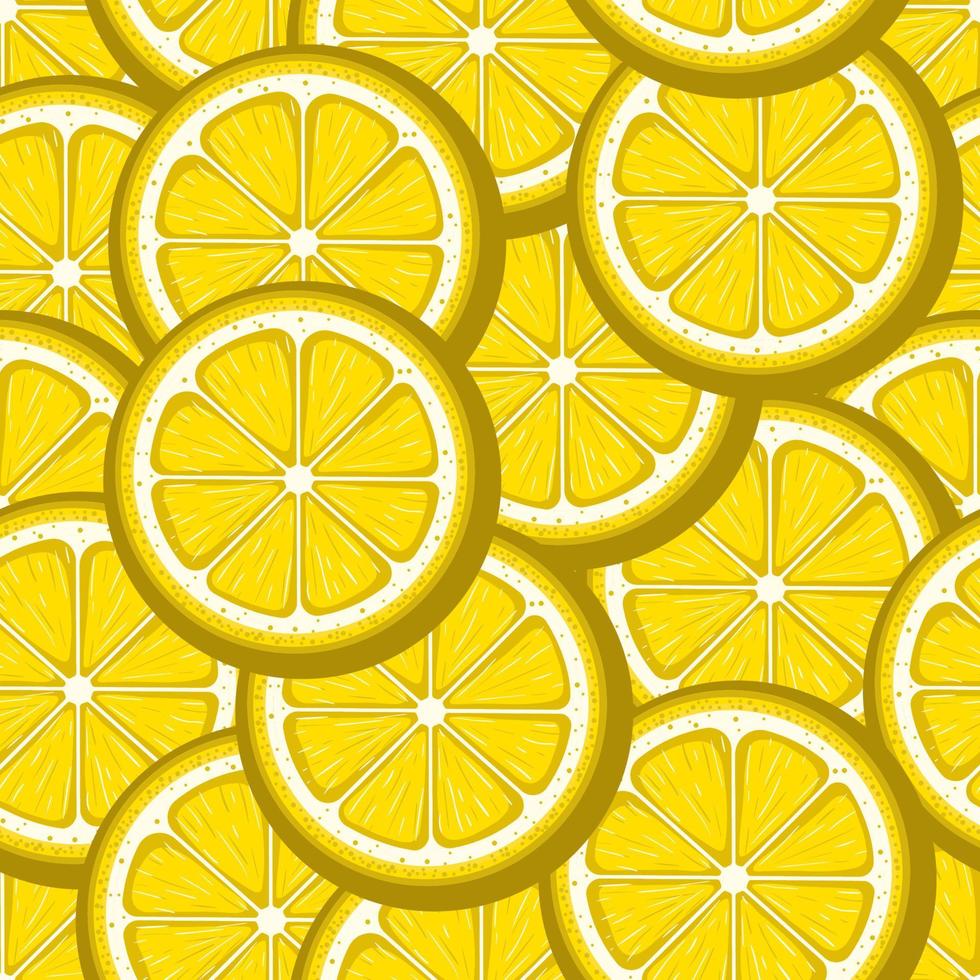 Limone fette giallo senza soluzione di continuità modello. vettore Immagine.