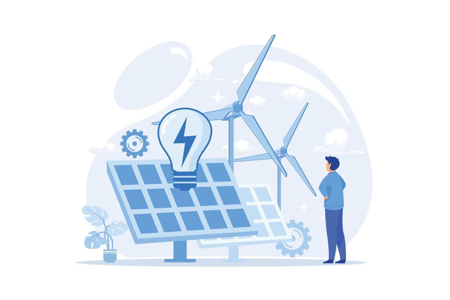 alternativa energia verde alternativa energia tecnologie, eco amichevole, nucleare, rinnovabile fonti, solare pannelli, vento turbina, energia idroelettrica piatto design moderno illustrazione vettore