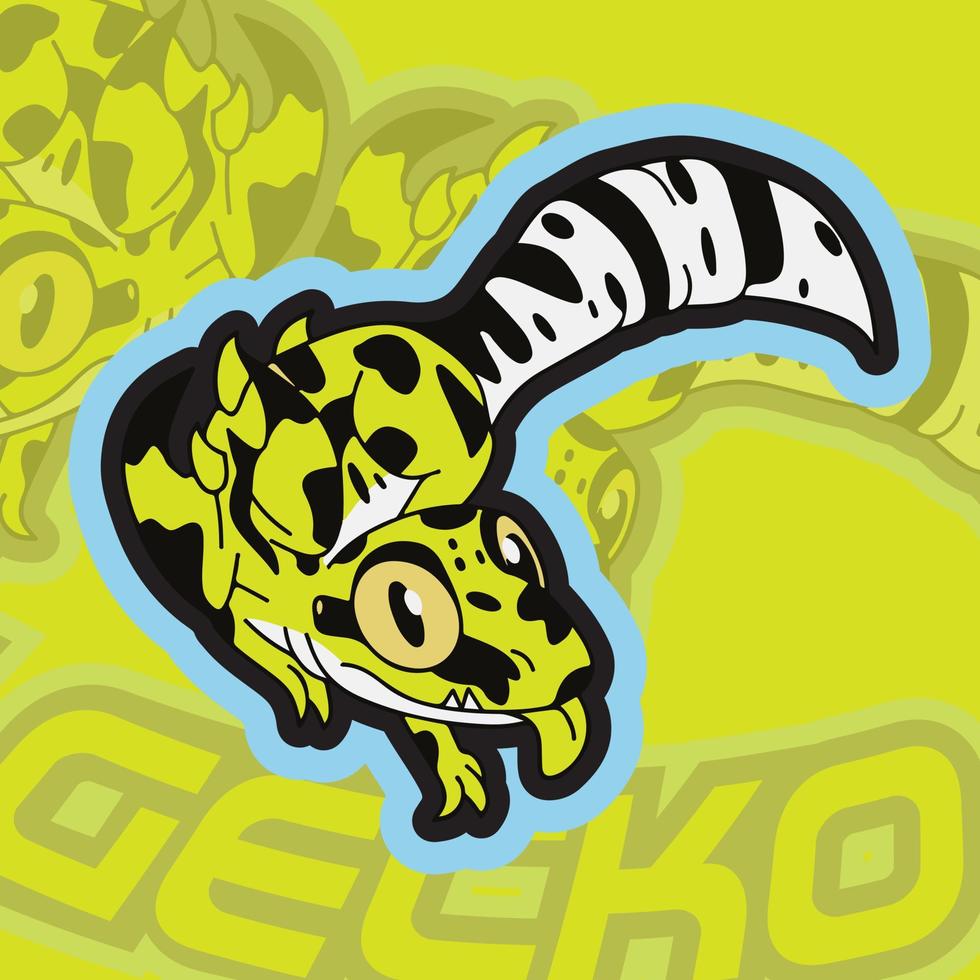 geco mascotte esport logo design vettore