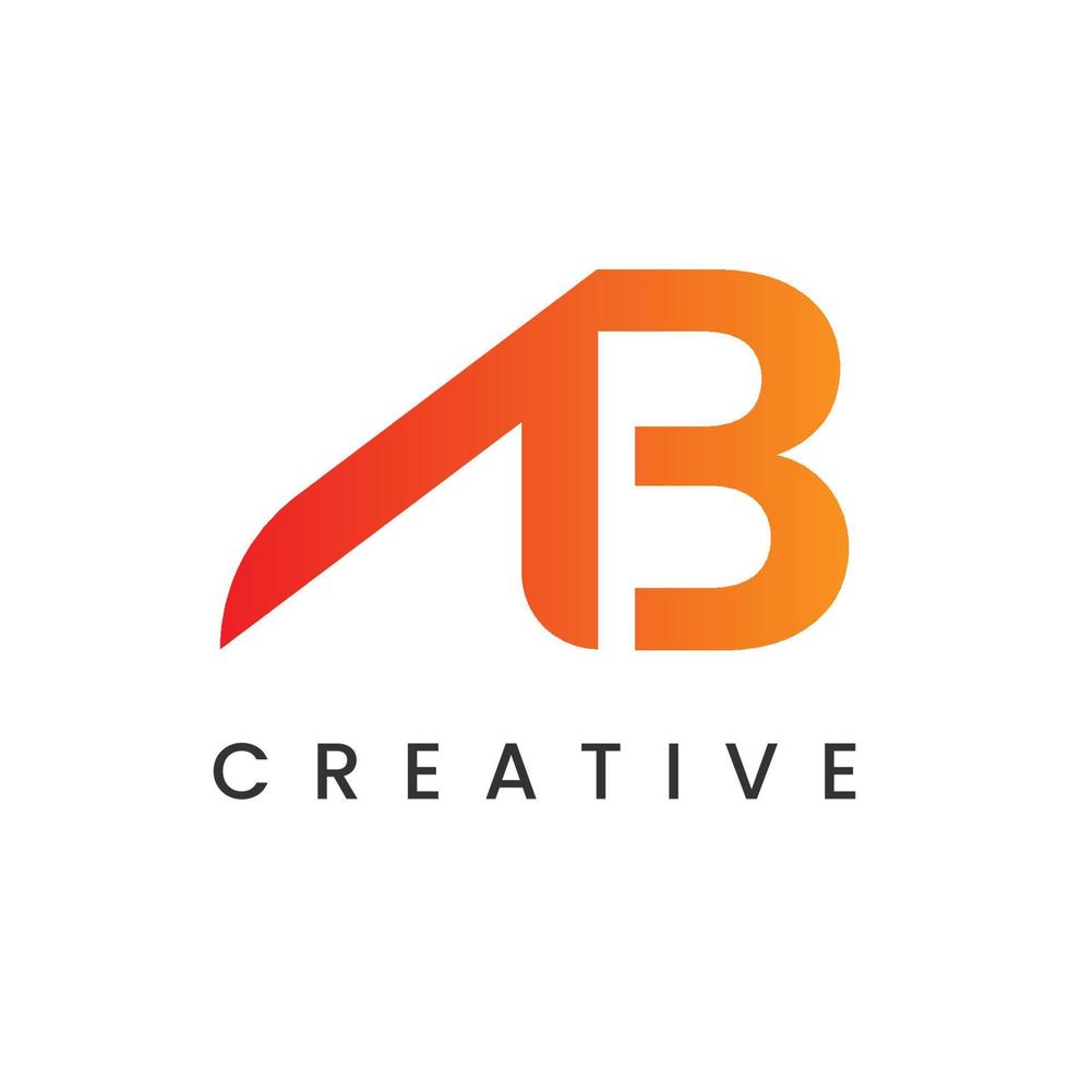 moderno pendenza creativo iniziale lettera un' e B logo design vettore