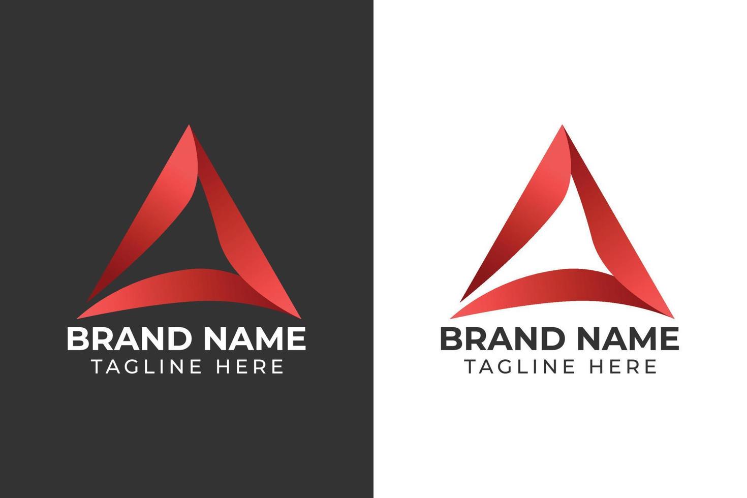 logo pendenza rosso triangolo modello design vettore